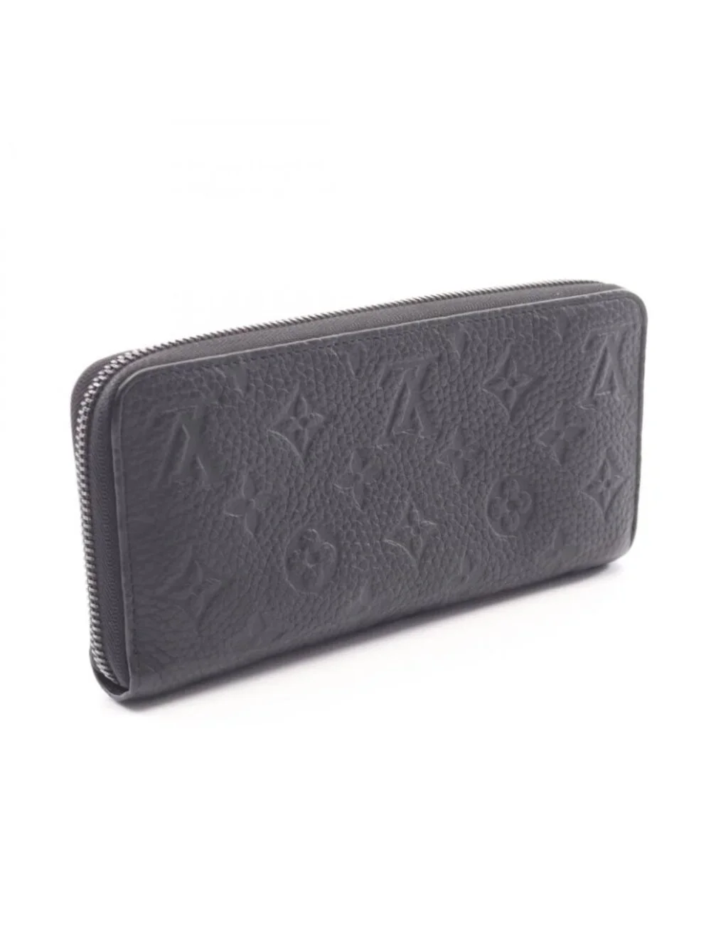 Louis Vuitton Round Wallet Zippy Horizontal Taurillon Monogram Noir Leather